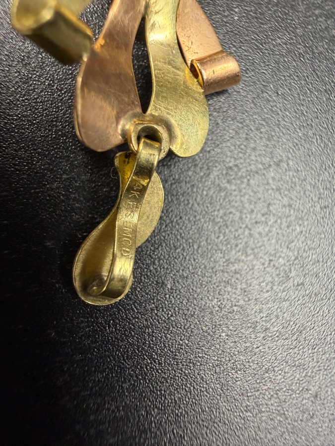 14k Gold Pendant With Red Stone 1 3/8'L 1.5g [Photo 5]