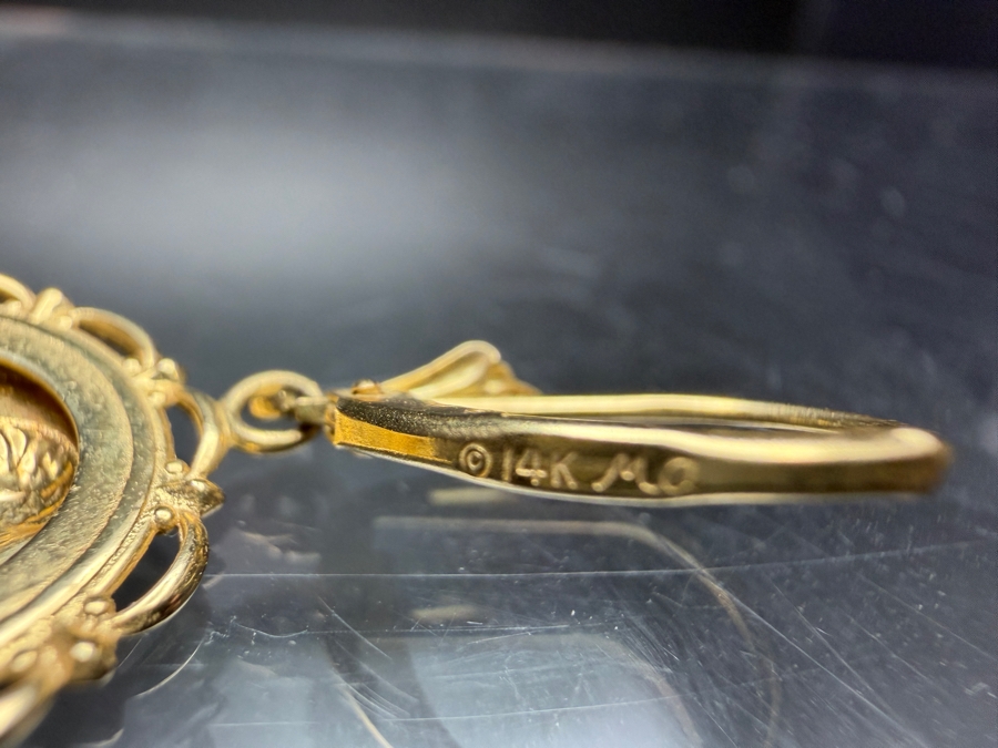 14k Gold Cherub Pendant With Matching 14k Gold Earrings 3.8g [$341 Gold Melt Value] [Photo 6]