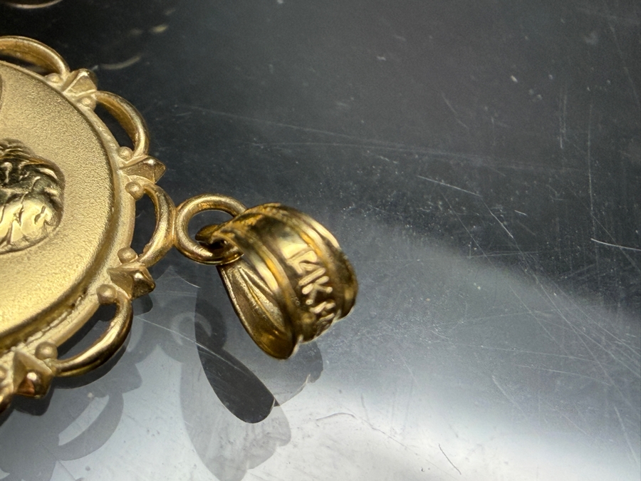 14k Gold Cherub Pendant With Matching 14k Gold Earrings 3.8g [$341 Gold Melt Value] [Photo 5]