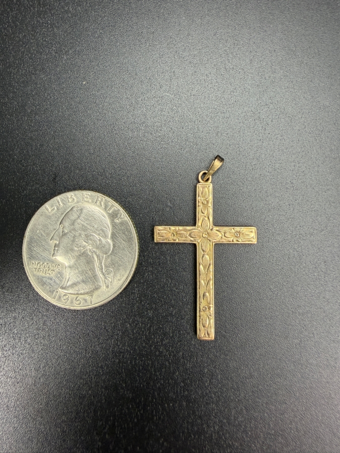 10k Gold Cross Pendant 1.0g [$64 Gold Melt Value] [Photo 4]