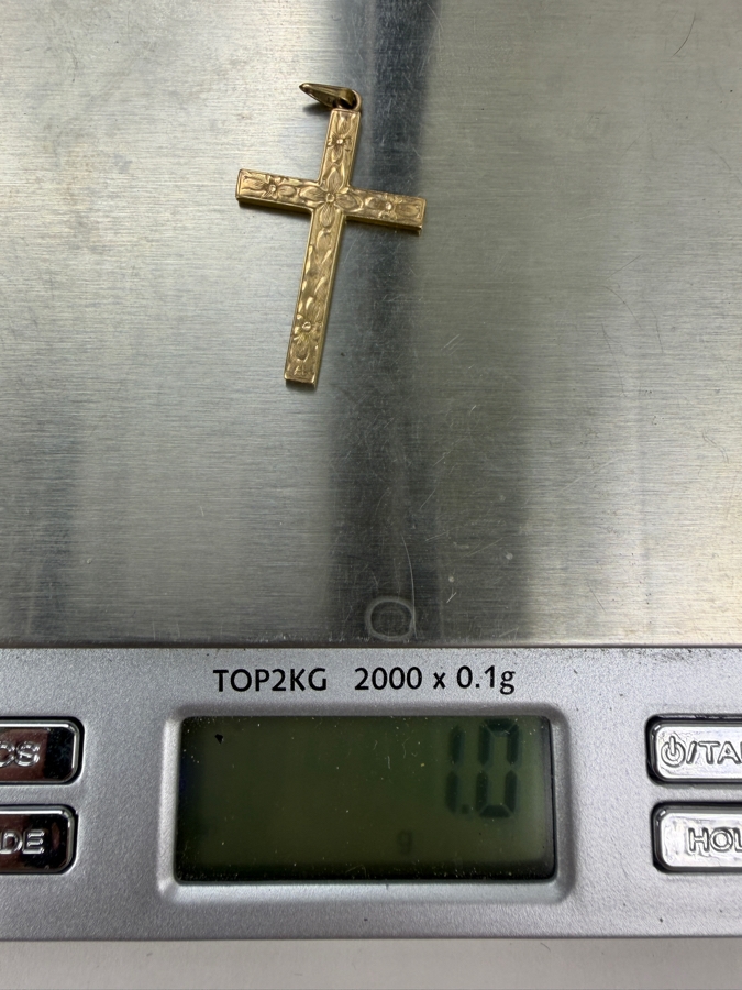 10k Gold Cross Pendant 1.0g [$64 Gold Melt Value] [Photo 5]
