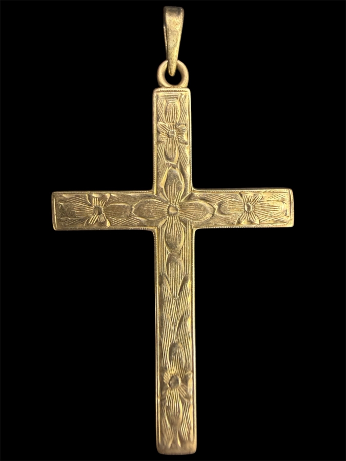 10k Gold Cross Pendant 1.0g [$64 Gold Melt Value]