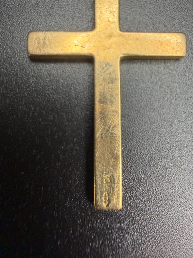 10k Gold Cross Pendant 1.0g [$64 Gold Melt Value] [Photo 3]