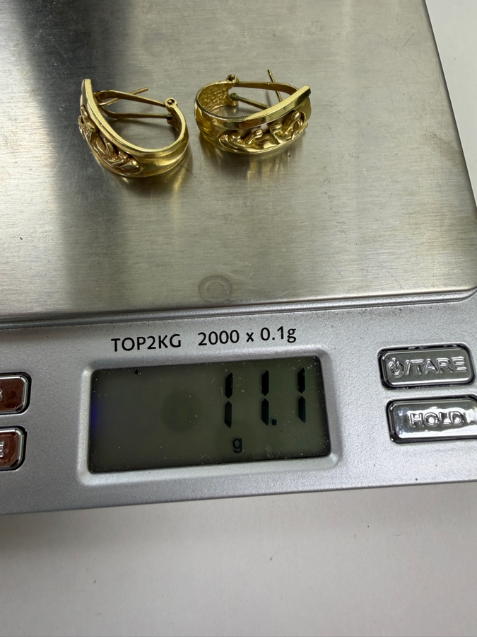 14k Gold Earrings With Panther Motif 11.1g [$997 Gold Melt Value] [Photo 7]