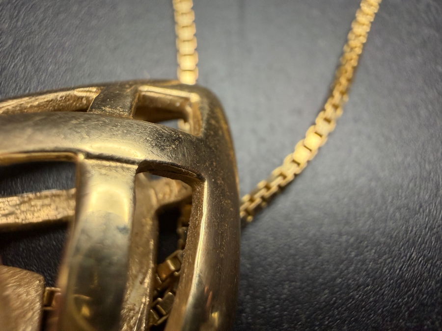 14k Gold Heart Pendant With 14k Gold 18' Chain Necklace 11.2g [Current Gold Melt Value Is $1,006] [Photo 4]