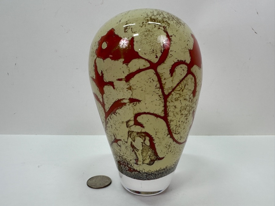 Just Added - Kosta Boda Papi Vase by Olle Brozén from the Floating Flowers Series 6'H [Photo 4]