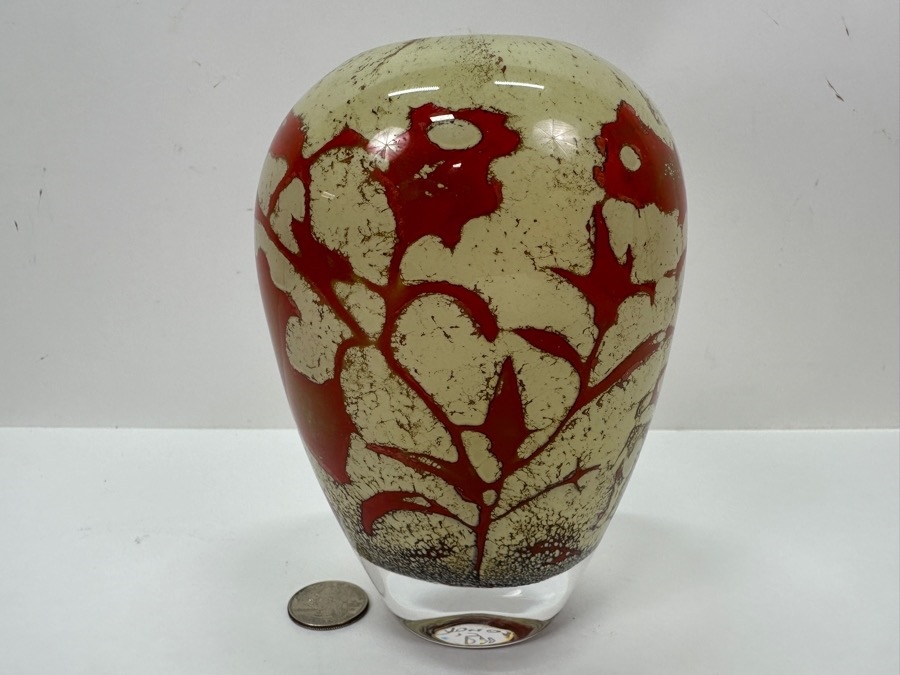 Just Added - Kosta Boda Papi Vase by Olle Brozén from the Floating Flowers Series 6'H [Photo 5]