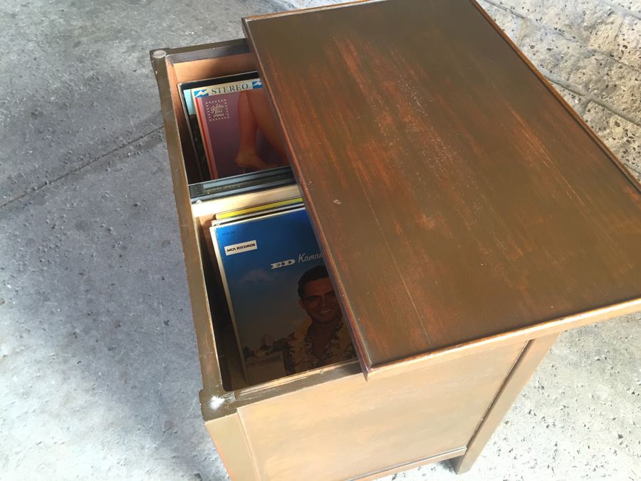 Mid Century Vinyl Record Storage Cabinet