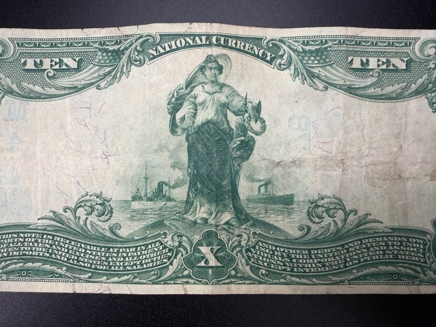 Antique United States $10 National Bank Note Currency From The Series Of 1902 Issued By The National Bank Of Commerce In St. Louis, Missouri [Photo 8]