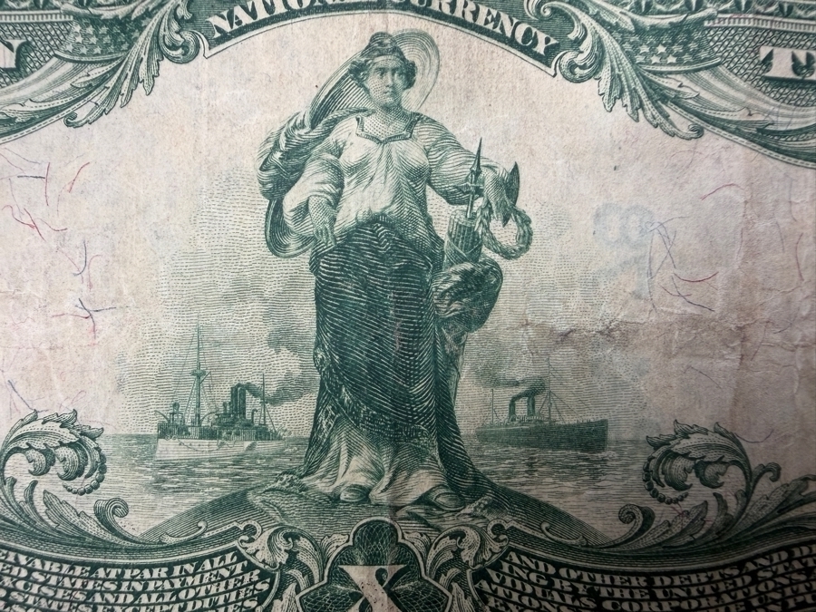 Antique United States $10 National Bank Note Currency From The Series Of 1902 Issued By The National Bank Of Commerce In St. Louis, Missouri [Photo 9]