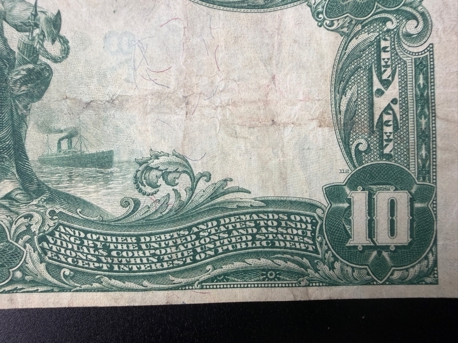 Antique United States $10 National Bank Note Currency From The Series Of 1902 Issued By The National Bank Of Commerce In St. Louis, Missouri [Photo 11]