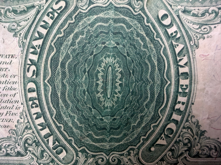 Antique United States 1880 $20 United States Legal Tender Note Currency Featuring A Portrait Of Alexander Hamilton [Photo 13]