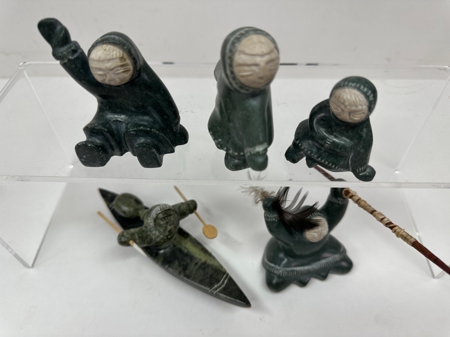 Just Added - Collection Of (5) Alaskan Inuit Soapstone Carvings [Photo 9]
