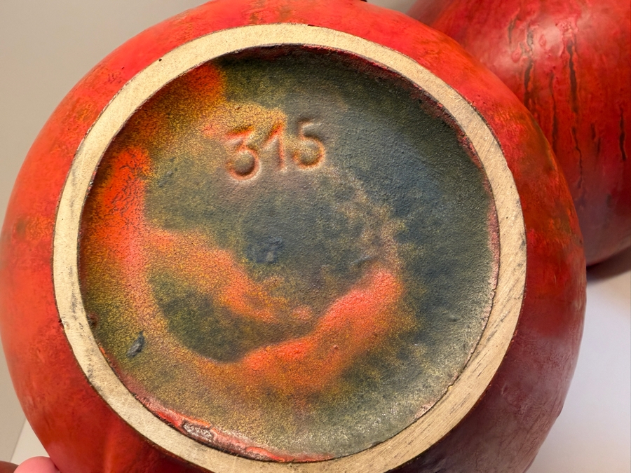 Collection Of (4) Vintage Mid-Century Modern Fat Lava Pottery Vases And Pitchers: (3) Ruscha Keramik 'Vulkano' Glaze Pieces Designed By Kurt Tschorner 6.5'H - 11'H [Photo 11]