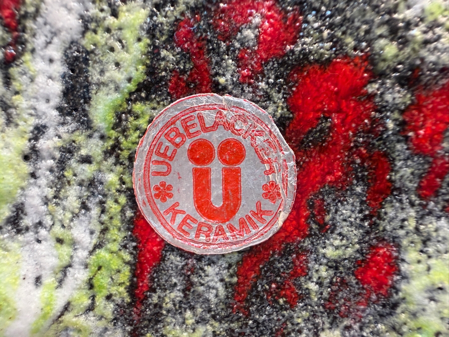 Collection Of (6) Vintage Mid-Century Modern Fat Lava Pottery Vases  Featuring A Glossy Red Glaze: (2) By Marei Keramik In West Germany, (2) By Roth Keramik, (1) By Ubelacker Keramik And (1) By Bay Keramik 4'H [Photo 22]