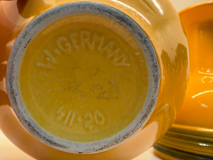 Collection Of (3) Vintage Mid-Century Modern Fat Lava Pottery Vases Featuring A Vibrant Mustard-Yellow Glaze: (1) By Steuler Keramik in West Germany And (1) By Fohr Keramik 7.5'H [Photo 14]