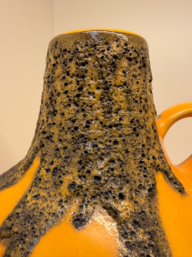 Collection Of (3) Vintage Mid-Century Modern Fat Lava Pottery Vases Featuring A Vibrant Mustard-Yellow Glaze: (1) By Steuler Keramik in West Germany And (1) By Fohr Keramik 7.5'H [Photo 7]