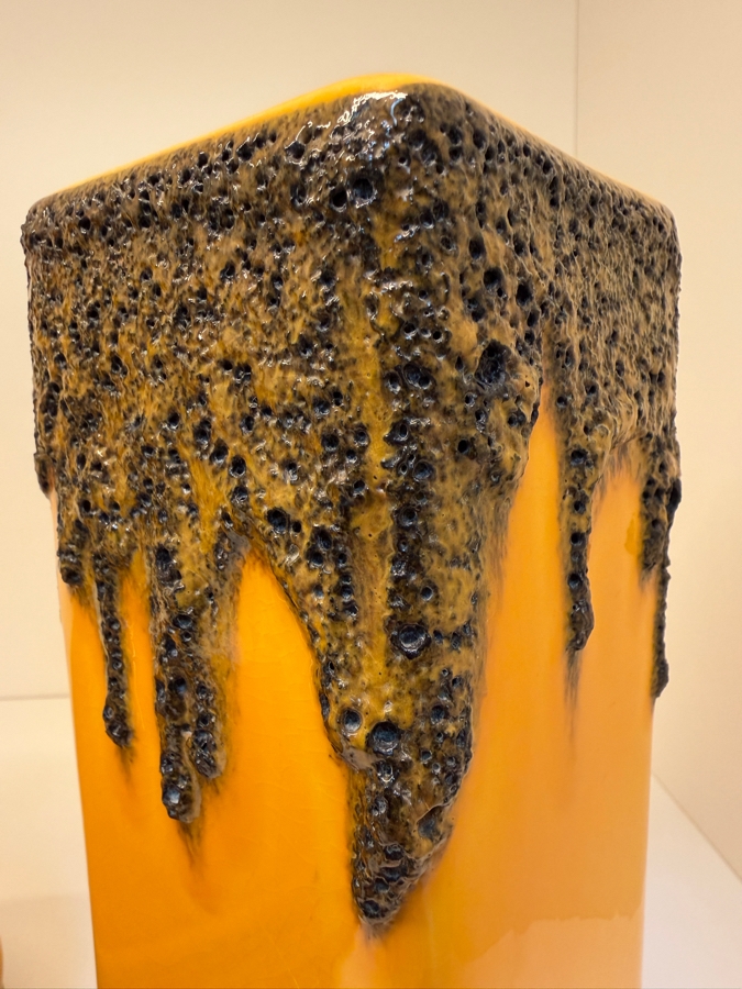 Collection Of (3) Vintage Mid-Century Modern Fat Lava Pottery Vases Featuring A Vibrant Mustard-Yellow Glaze: (1) By Steuler Keramik in West Germany And (1) By Fohr Keramik 7.5'H [Photo 9]