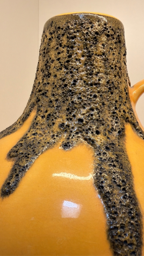 Collection Of (3) Vintage Mid-Century Modern Fat Lava Pottery Vases Featuring A Vibrant Mustard-Yellow Glaze: (1) By Steuler Keramik in West Germany And (1) By Fohr Keramik 7.5'H [Photo 5]