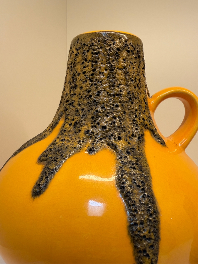 Collection Of (3) Vintage Mid-Century Modern Fat Lava Pottery Vases Featuring A Vibrant Mustard-Yellow Glaze: (1) By Steuler Keramik in West Germany And (1) By Fohr Keramik 7.5'H [Photo 6]