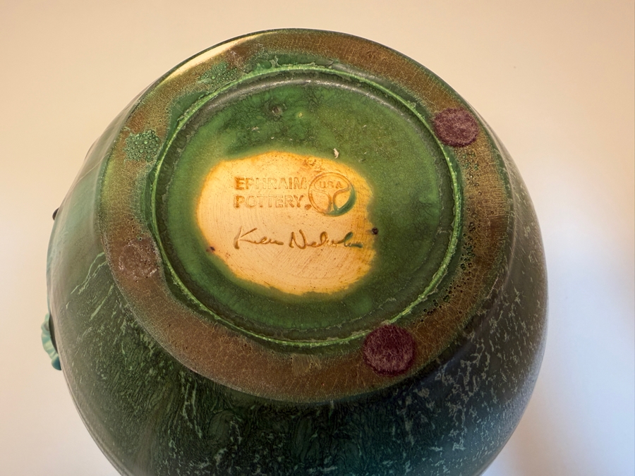 Ephraim Faience Pottery Vase By Ken Nekola In The Arts And Crafts Style 7.5'H [Photo 7]