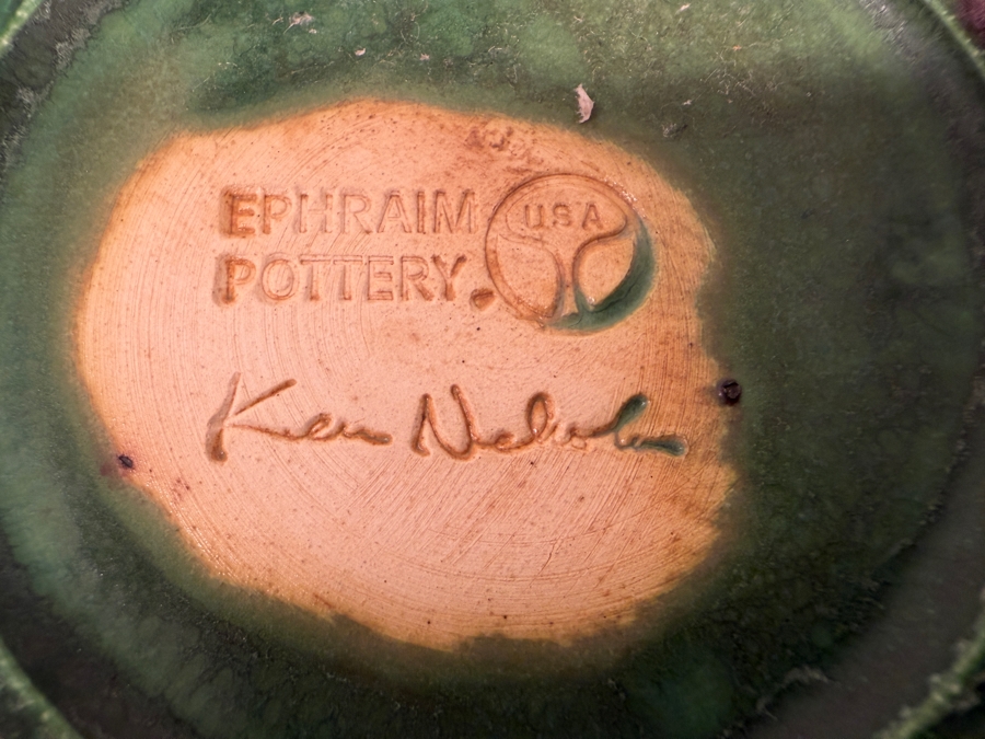 Ephraim Faience Pottery Vase By Ken Nekola In The Arts And Crafts Style 7.5'H [Photo 8]