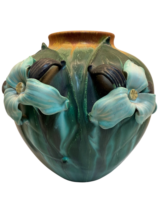 Ephraim Faience Pottery Vase By Ken Nekola In The Arts And Crafts Style 7.5'H