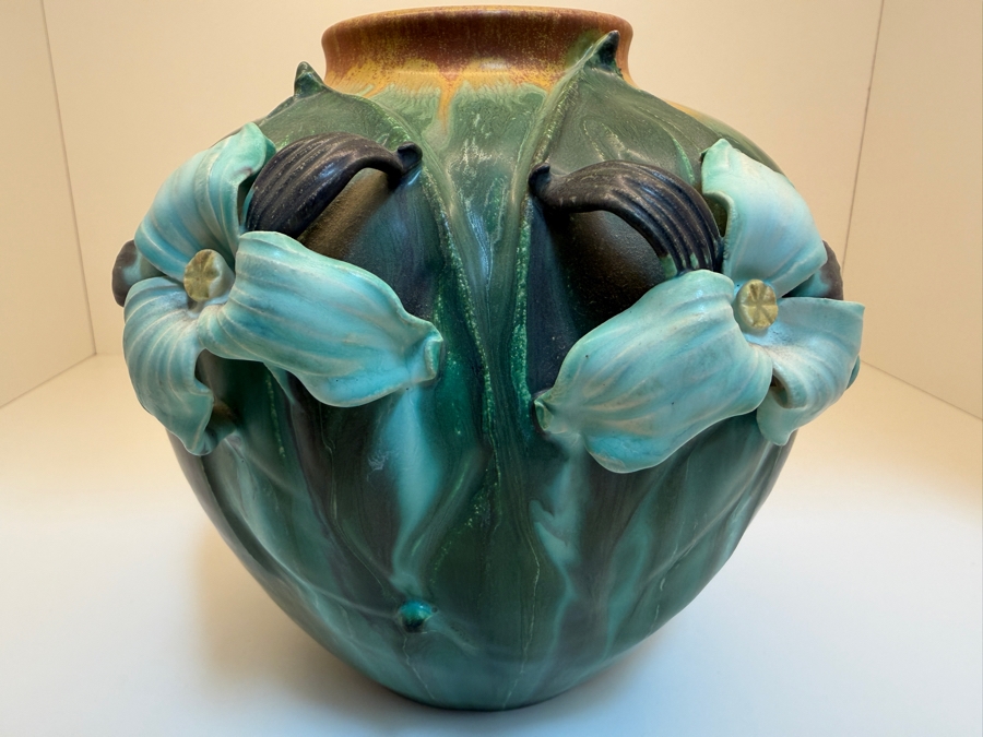 Ephraim Faience Pottery Vase By Ken Nekola In The Arts And Crafts Style 7.5'H [Photo 3]