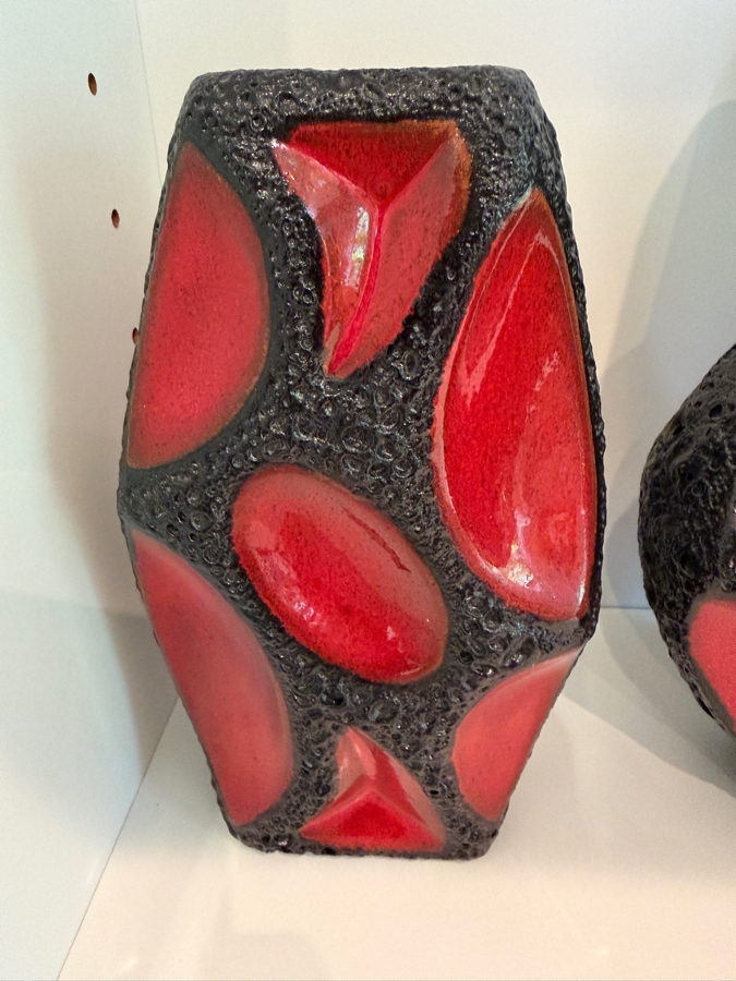 Collection Of (6) Vintage Mid-Century Modern Fat Lava Pottery Vases By Roth Keramik Of West Germany In Red Glaze 4'-11.5'H [Photo 10]