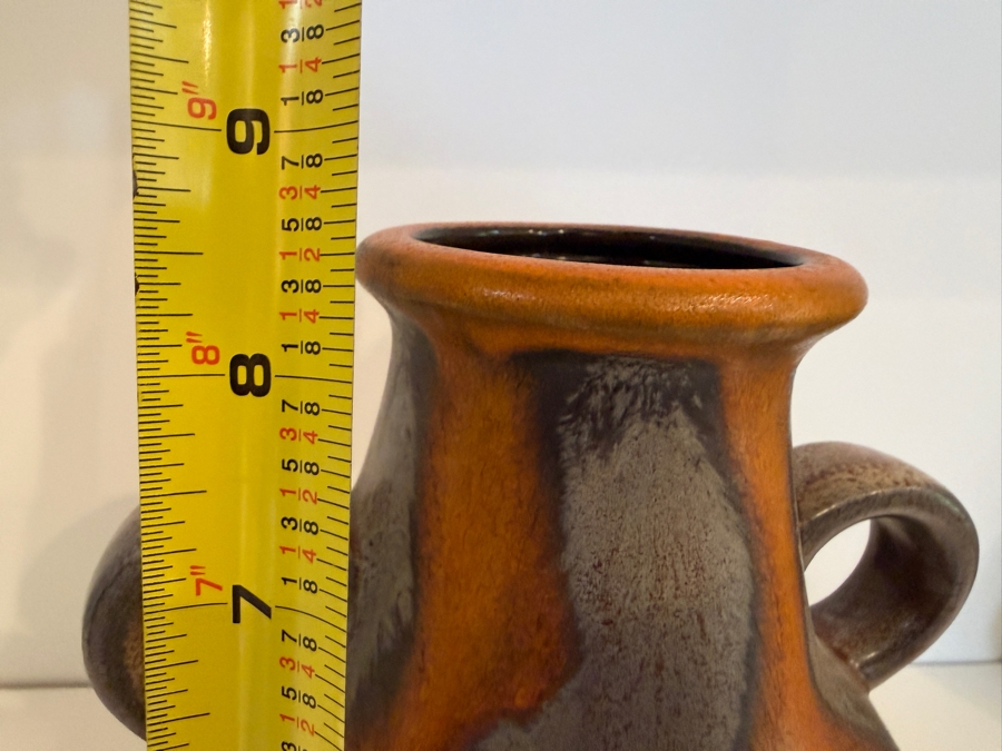 Vintage Mid-Century Modern Fat Lava West German Art Pottery Vase By Dumler & Breiden 8.5'H [Photo 8]