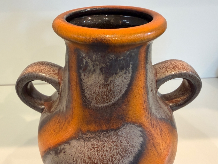 Vintage Mid-Century Modern Fat Lava West German Art Pottery Vase By Dumler & Breiden 8.5'H [Photo 5]