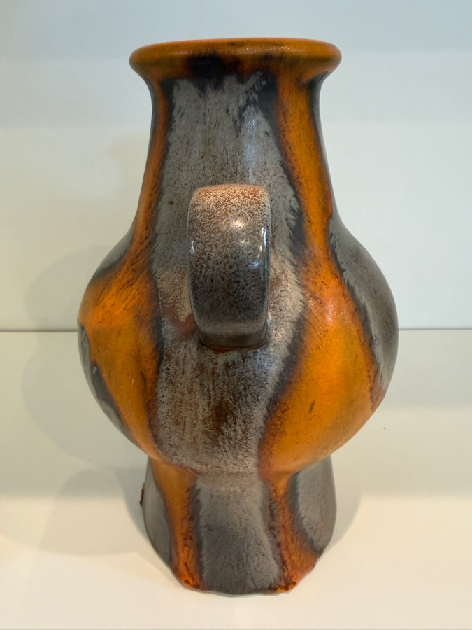Vintage Mid-Century Modern Fat Lava West German Art Pottery Vase By Dumler & Breiden 8.5'H [Photo 6]