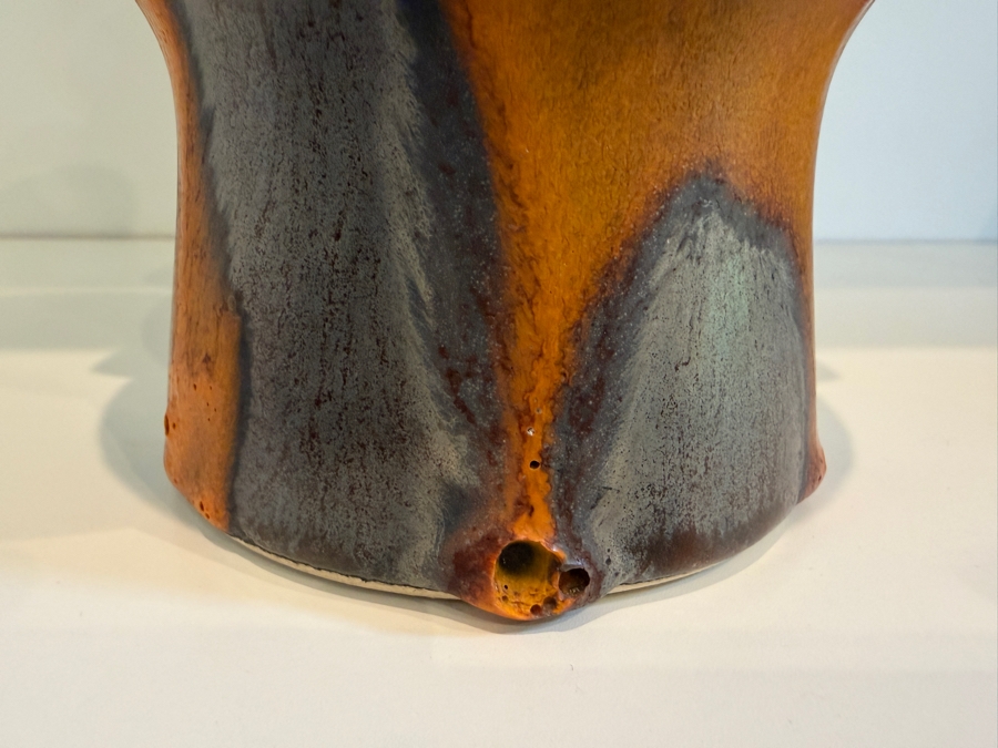 Vintage Mid-Century Modern Fat Lava West German Art Pottery Vase By Dumler & Breiden 8.5'H [Photo 4]