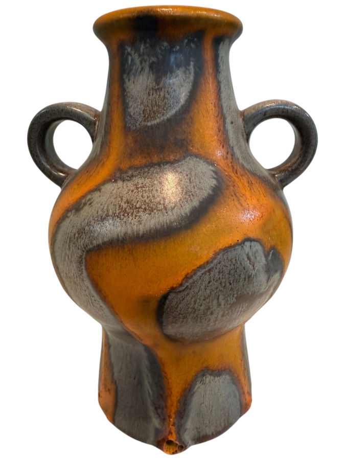 Vintage Mid-Century Modern Fat Lava West German Art Pottery Vase By Dumler & Breiden 8.5'H