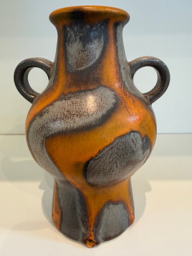 Vintage Mid-Century Modern Fat Lava West German Art Pottery Vase By Dumler & Breiden 8.5'H [Photo 2]