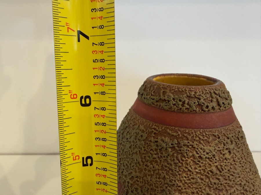 Vintage Mid-Century Modern Fat Lava West German Art Pottery Jug Vase By ES Keramik (Emons & Sohne) 1517/75 6.5'H [Photo 8]