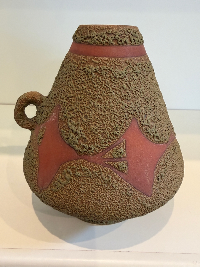 Vintage Mid-Century Modern Fat Lava West German Art Pottery Jug Vase By ES Keramik (Emons & Sohne) 1517/75 6.5'H [Photo 6]