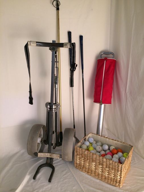 Golf Lot - Golf Bag Carrier, Golf Balls, Clubs