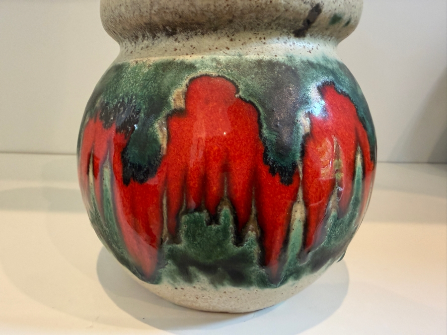 Vintage Mid-Century Modern Fat Lava West German Art Pottery Vase By Scheurich Keramik Vienna Model 7'H [Photo 4]