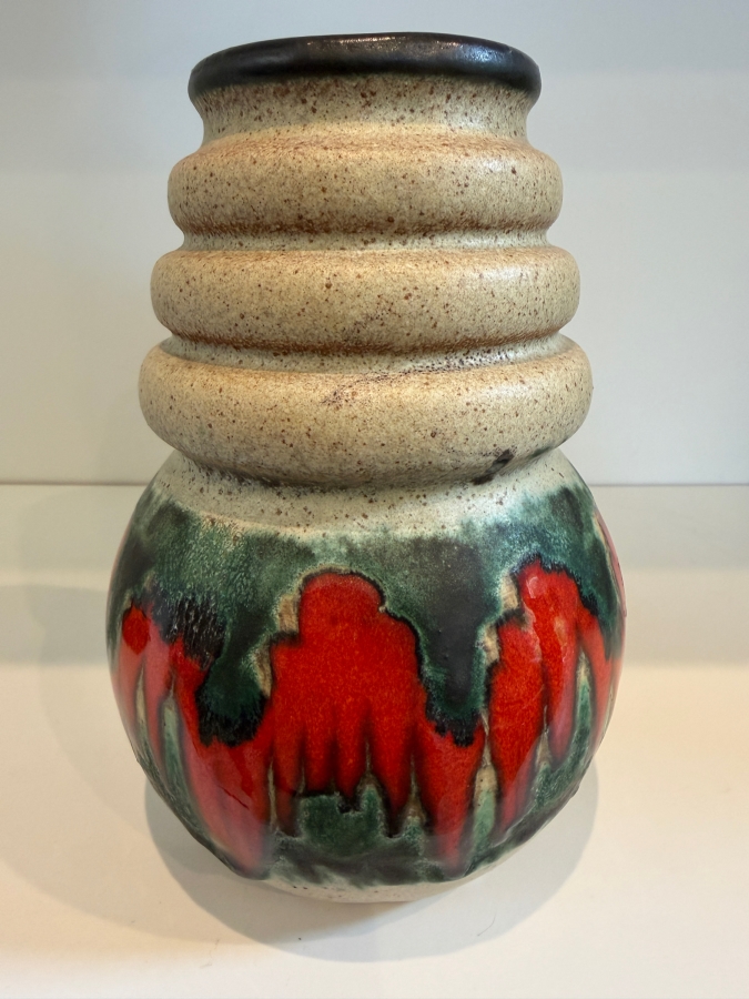 Vintage Mid-Century Modern Fat Lava West German Art Pottery Vase By Scheurich Keramik Vienna Model 7'H [Photo 2]