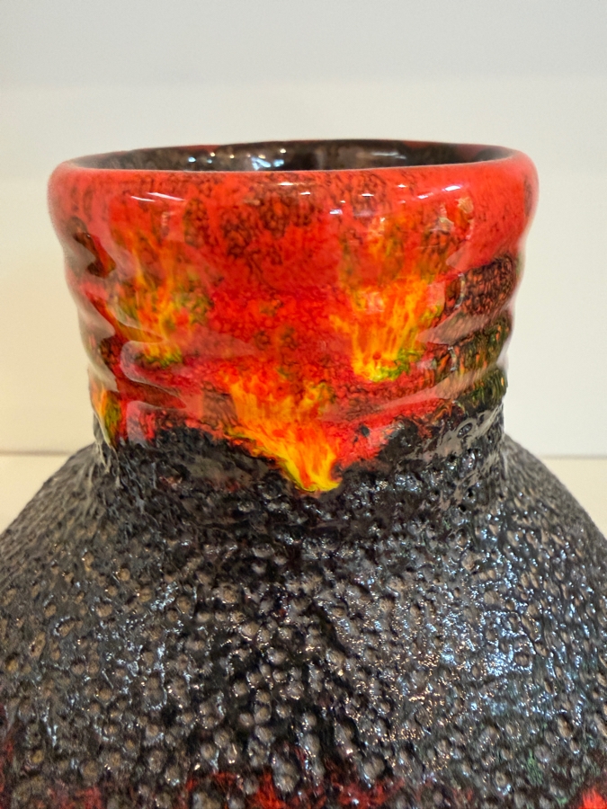 Pair Of Vintage Mid-Century Modern Fat Lava West German Art Pottery Vase By Walter Gerhards 6.5'-8'H [Photo 4]