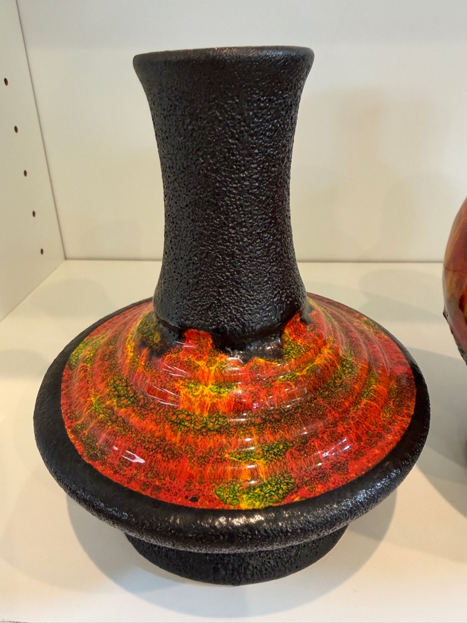 Pair Of Vintage Mid-Century Modern Fat Lava West German Art Pottery Vase By Walter Gerhards 6.5'-8'H [Photo 6]