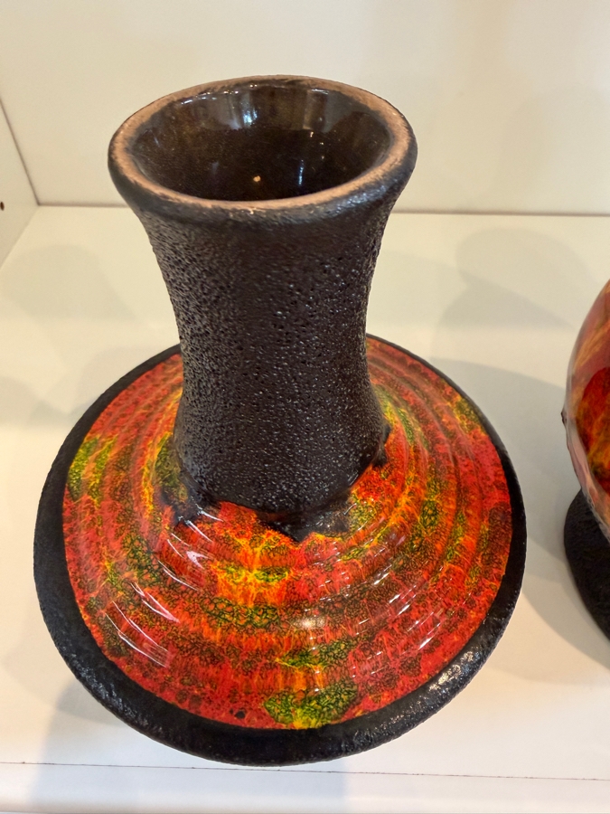 Pair Of Vintage Mid-Century Modern Fat Lava West German Art Pottery Vase By Walter Gerhards 6.5'-8'H [Photo 9]