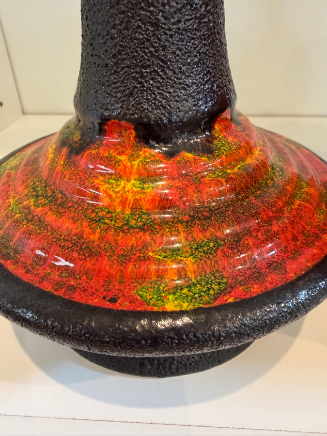 Pair Of Vintage Mid-Century Modern Fat Lava West German Art Pottery Vase By Walter Gerhards 6.5'-8'H [Photo 8]