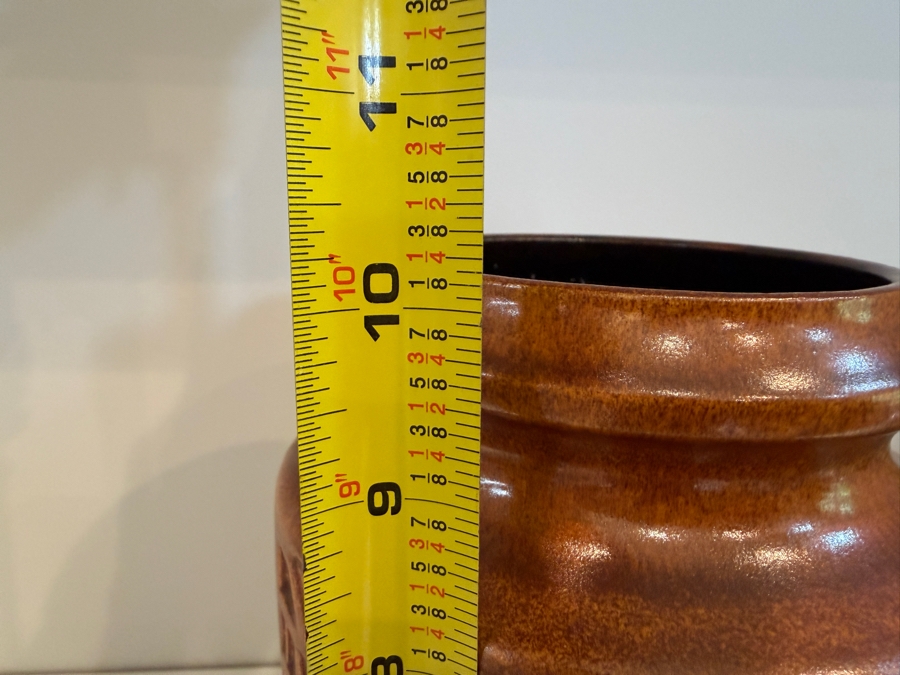 Vintage 1960's Mid-Century Modern West German Bay Keramik 'Egyptian Pharaoh' Relief Vase, Brown Glazed Pottery, Shape 537-17 10'H



 [Photo 6]
