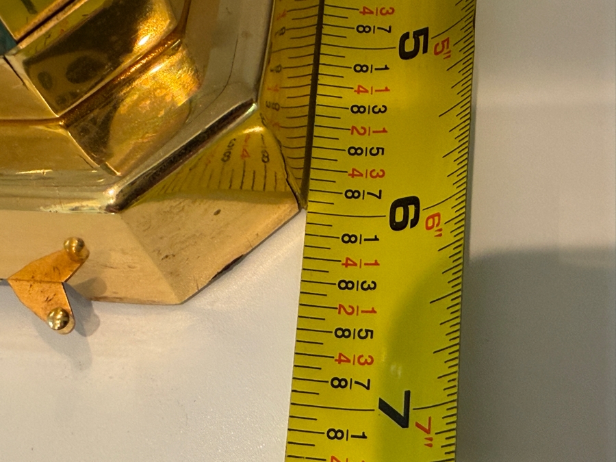 Working Vintage Jaeger-LeCoultre Atmos Perpetual Motion Mantel Clock, Gilt Brass And Glass Case, Swiss 15-Jewel Caliber 528 Movement, Mid-Century Luxury Timepiece, Circa 1960s-1970s 8.5'W X 6.5'D X 9.5'H [Photo 16]