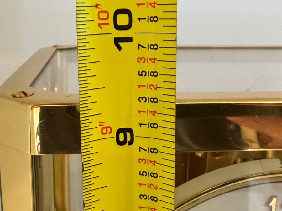 Working Vintage Jaeger-LeCoultre Atmos Perpetual Motion Mantel Clock, Gilt Brass And Glass Case, Swiss 15-Jewel Caliber 528 Movement, Mid-Century Luxury Timepiece, Circa 1960s-1970s 8.5'W X 6.5'D X 9.5'H [Photo 17]