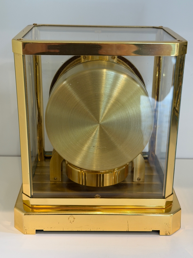 Working Vintage Jaeger-LeCoultre Atmos Perpetual Motion Mantel Clock, Gilt Brass And Glass Case, Swiss 15-Jewel Caliber 528 Movement, Mid-Century Luxury Timepiece, Circa 1960s-1970s 8.5'W X 6.5'D X 9.5'H [Photo 12]