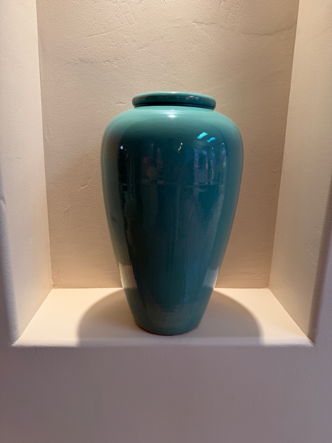 Vintage Pair Of Bauer Pottery Aqua Turquoise Oil Jars, Art Deco Style Ceramic Floor Vase, Iconic California Art Pottery, Circa 1930s-1940s 22.5'H  [Photo 3]