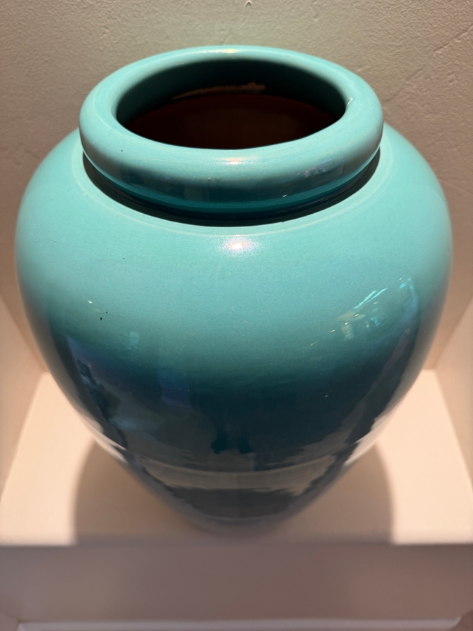 Vintage Pair Of Bauer Pottery Aqua Turquoise Oil Jars, Art Deco Style Ceramic Floor Vase, Iconic California Art Pottery, Circa 1930s-1940s 22.5'H  [Photo 5]